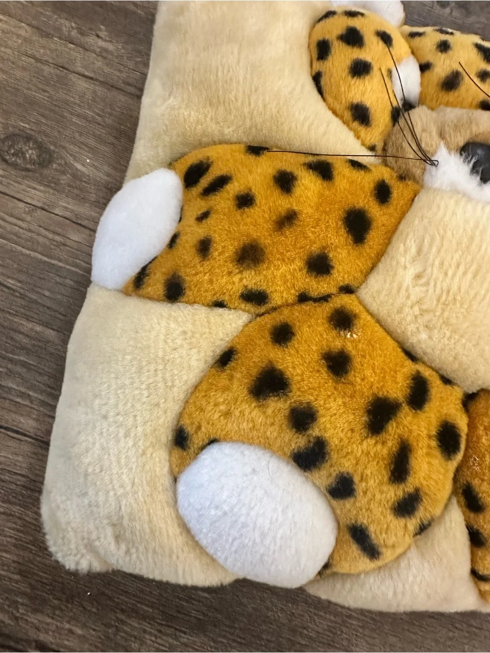 Vintage 1998 Cheetah Plush Pillow - Soft Decorative Throw Pillow